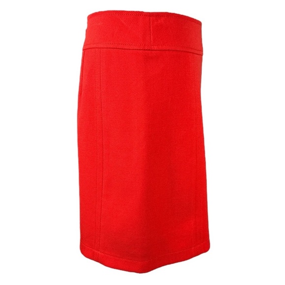 ANN TAYLOR LOFT Orange Inverted Pleat Mini Skirt, Size 6. - Picture 3 of 10